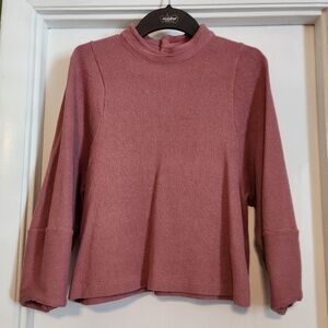 Madewell Texture & Thread Button-Back Mockneck Top
